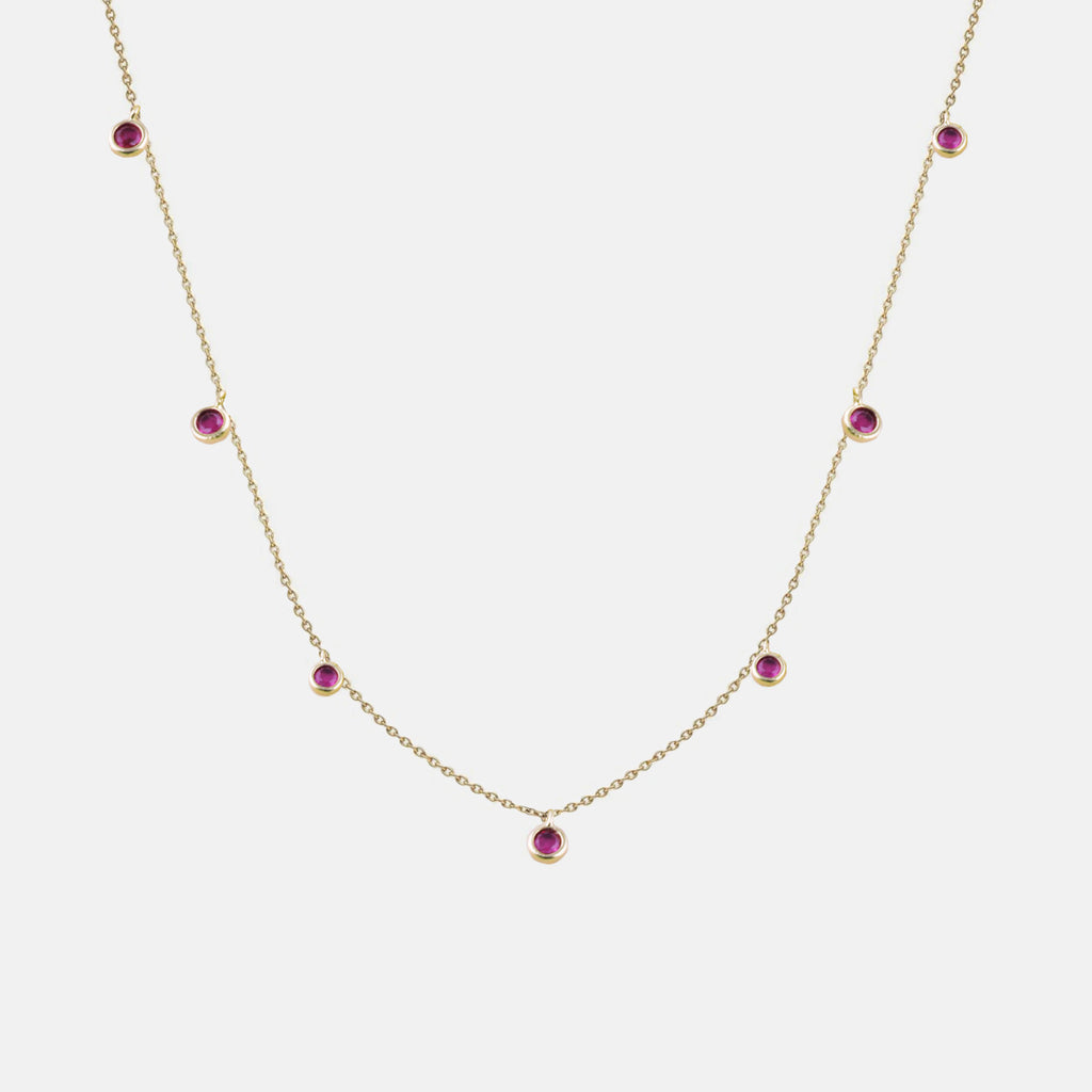 Pink Disk Station Gold Necklace 