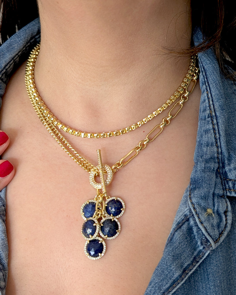 Karissa Lapis Lazuli Cluster Pendant Necklace