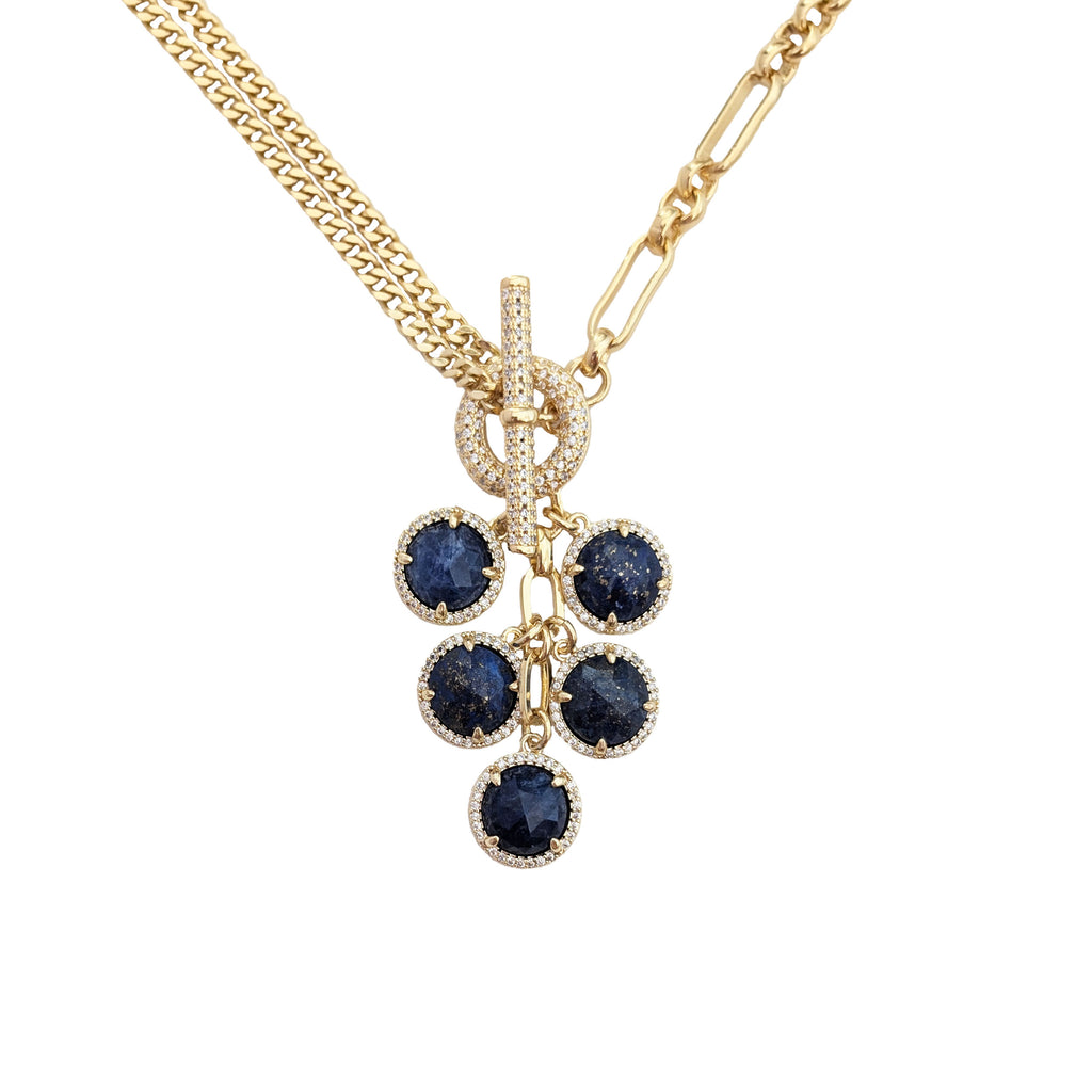 Karissa Lapis Lazuli Cluster Pendant Necklace