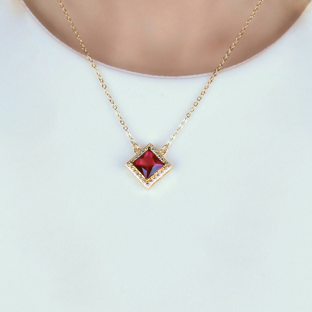 Orange Coral Gems Stone Necklace Red Crystal Heart Shape Pendant Charm  Necklace | eBay