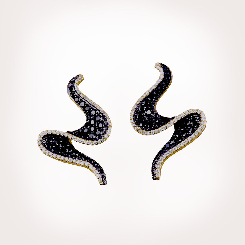 Ribbon Swirl Stud Earrings