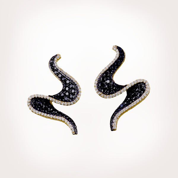 Ribbon Swirl Stud Earrings