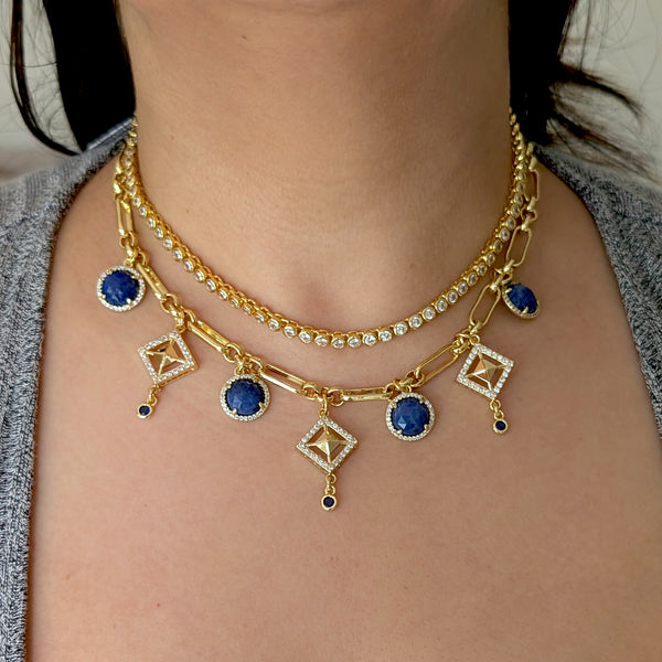 Karissa Station Necklace - Lapis Lazuli