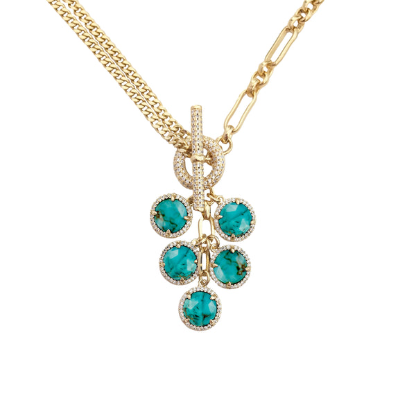 Karissa Turquoise Cluster Pendant Necklace