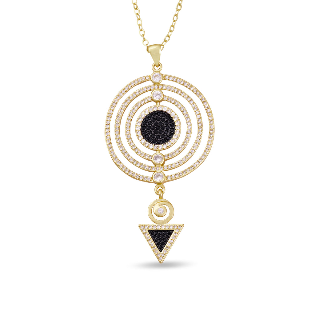 Adalia Crystal Pendant Gold Necklace - Purple Dew