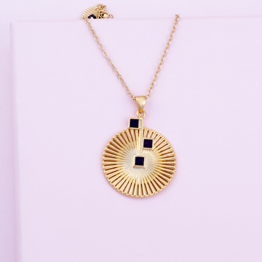 Mirasol Bloom Pendant Gold Necklace - Purple Dew
