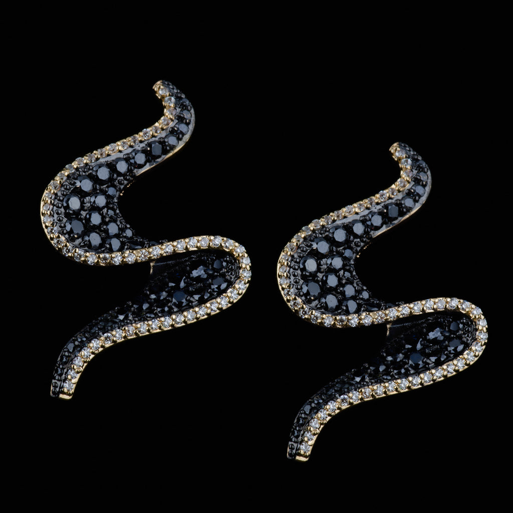 Ribbon Swirl Stud Earrings - Purple Dew